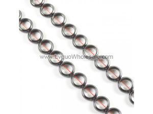 Non magnetic Hematite Beads,Puff Donut, different size for choice, black,Hole:1.5mm,Grade A, Length:15.5 Inch, Sold By Strand